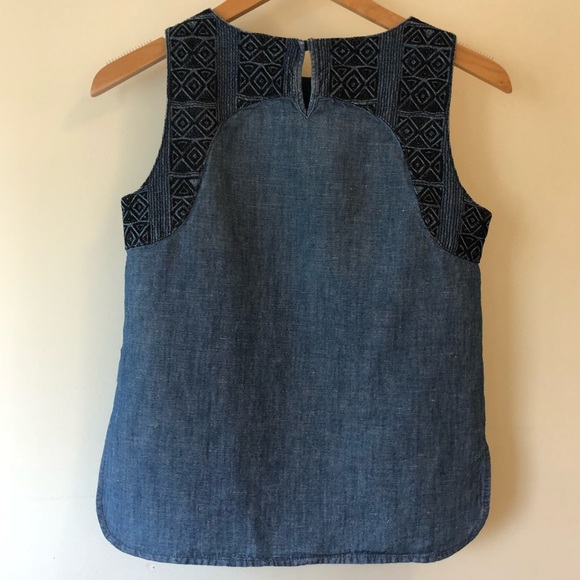 Madewell Indigo Linen Embroidery Tank - Picture 5 of 5
